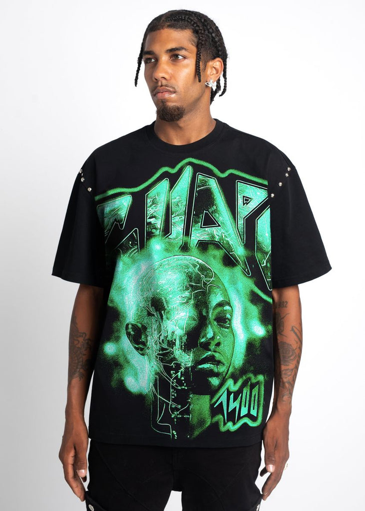 ◆GUAPI◆OBSIDIAN BLACK CYBORG TEE GUAPI - Obsidian Black Slime Tee – AGENDA