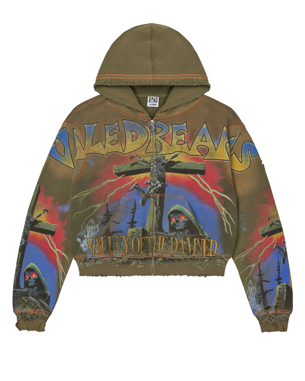 VALE FOREVER DAMNED BIG ZIP UP [OLIVE] (VJ)