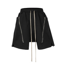 UNDEVELOPED - BLACK ZIP DRAWSTRING CARGO SHORTS