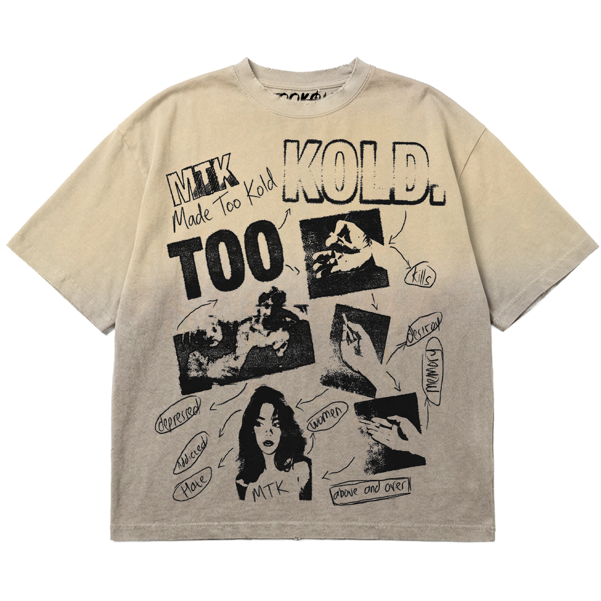 TOO COLD - SAD ACID WASH TEE