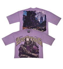 STRAY - Stray wide & crop fit sleeve tshirt - PURPLE