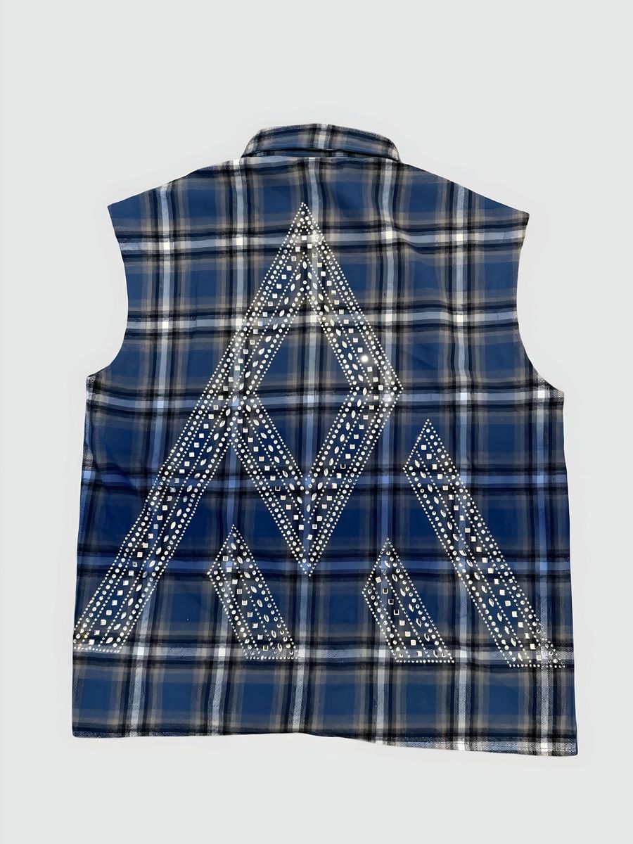 PM - RHINESTONE FLANNEL - BLUE