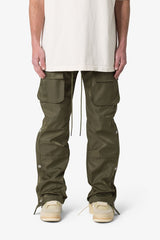 MNML - Snap Front Cargo Pants - Olive