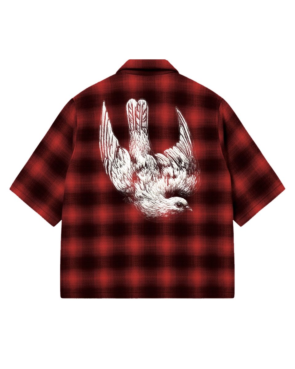 FREE REFILLS- STUDDED SHADOW PLAID ZIP - RED