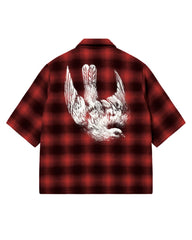 FREE REFILLS- STUDDED SHADOW PLAID ZIP - RED