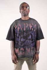 PM -RAGS Rhinestone TEE - BLACK