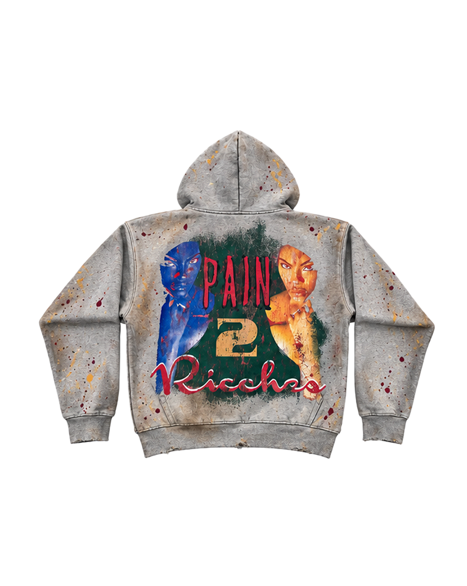 RICCHEEZA - Pain 2 Ricchezza" Washed ZipUp