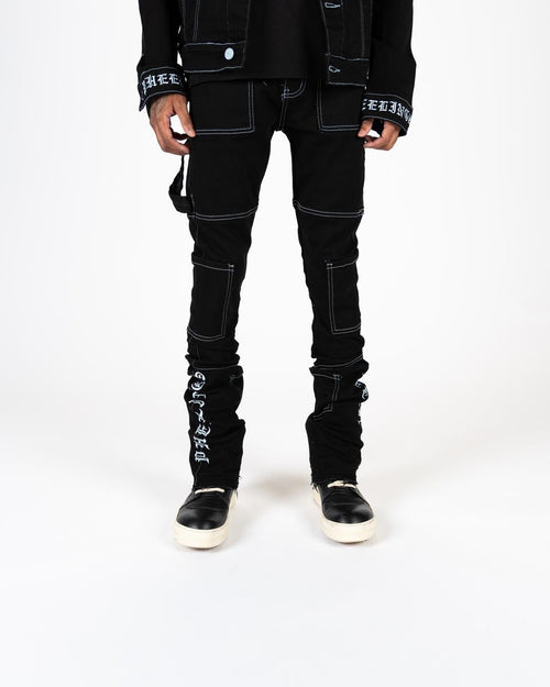 PHEELINGS - "DEFYING ODDS" FLARE STACK DENIM - GREEN