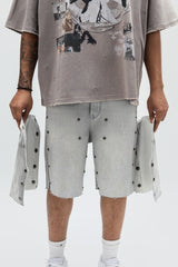 PAPER MONEY - DUAL FLAMES SHORTS GREY
