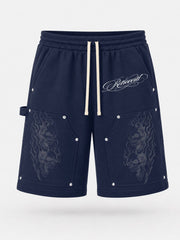 RETROVERT - Flame Navy Sweatshorts