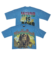 STRAY - Stray wide & crop fit sleeve tshirt - BLUE