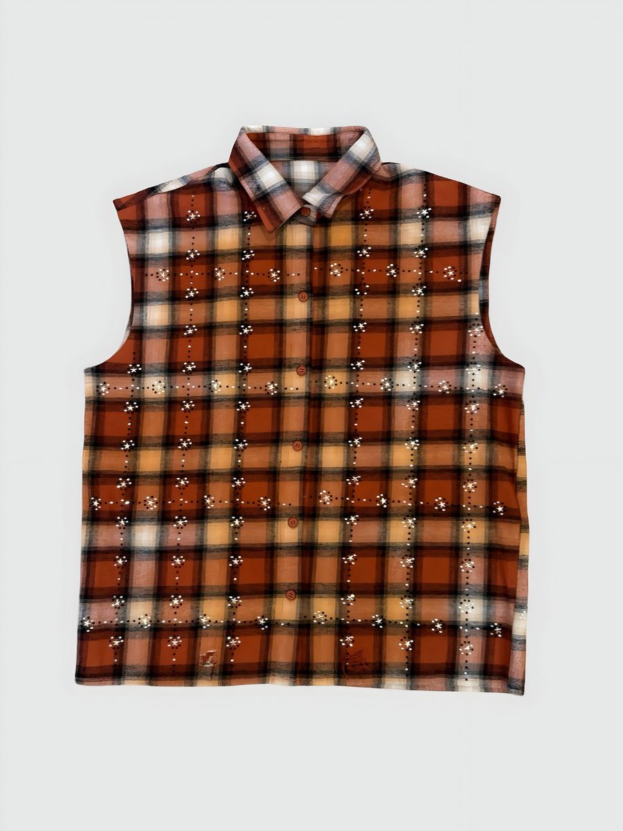 PM - RHINESTONE FLANNEL - ORANGE