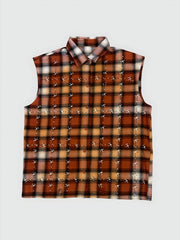 PM - RHINESTONE FLANNEL - ORANGE