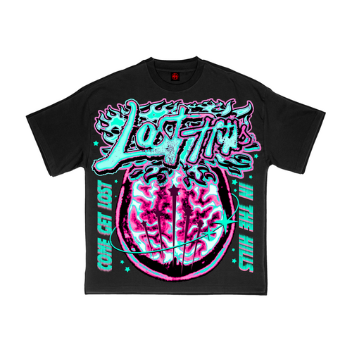 LOST HILLS BRAIN TEE - BLACK