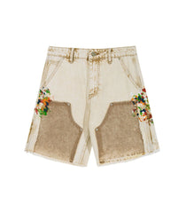 UNDEVELOPED - AZUL SPLIT PAINTERS SHORTS - KHAKI