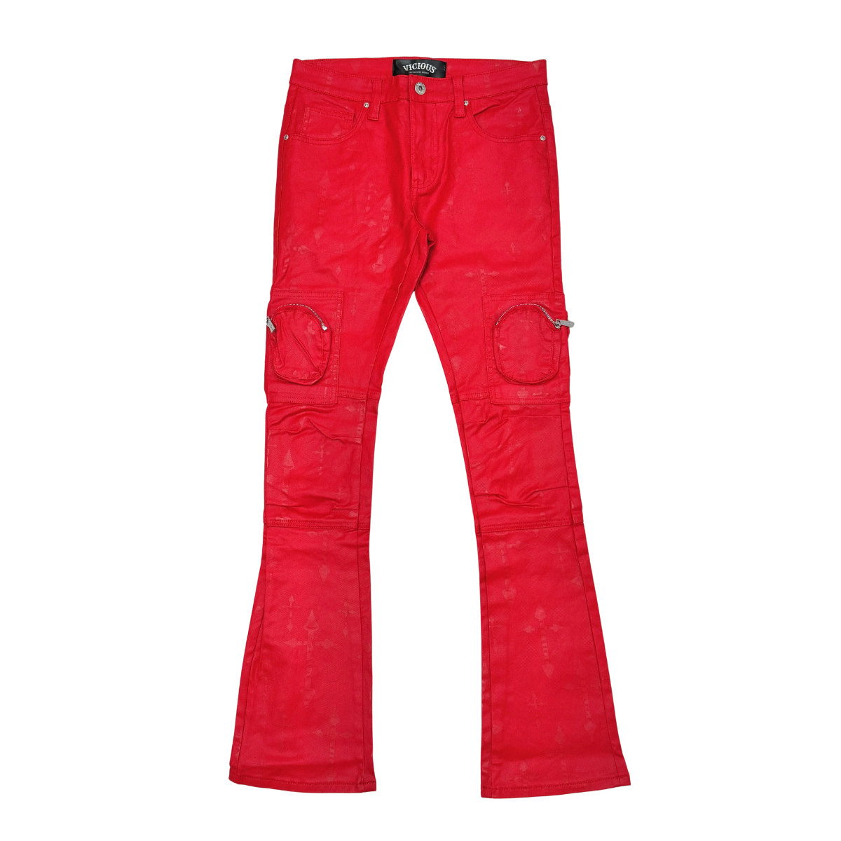 VICIOUS- WAX COATED AND CROSS PRINTED - RED