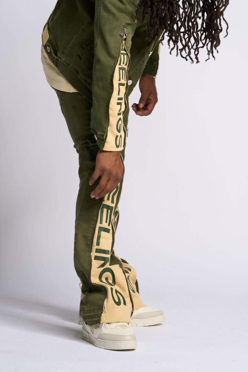 PHEELINGS - METAMORPHOSIS" DENIM JEAN  - OLIVE