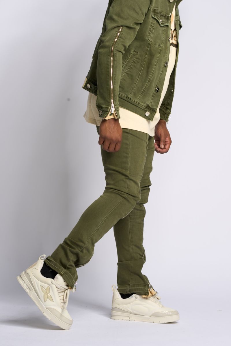PHEELINGS - METAMORPHOSIS" DENIM JEAN  - OLIVE