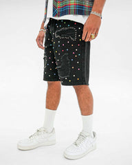 PREME - RIP AND REPAIR W/ MULTI COLORED GEMS - BLACK