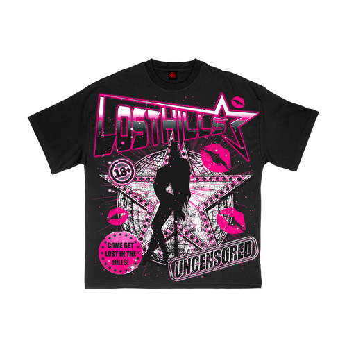 LOST HILLS STAR TEE - BLACK