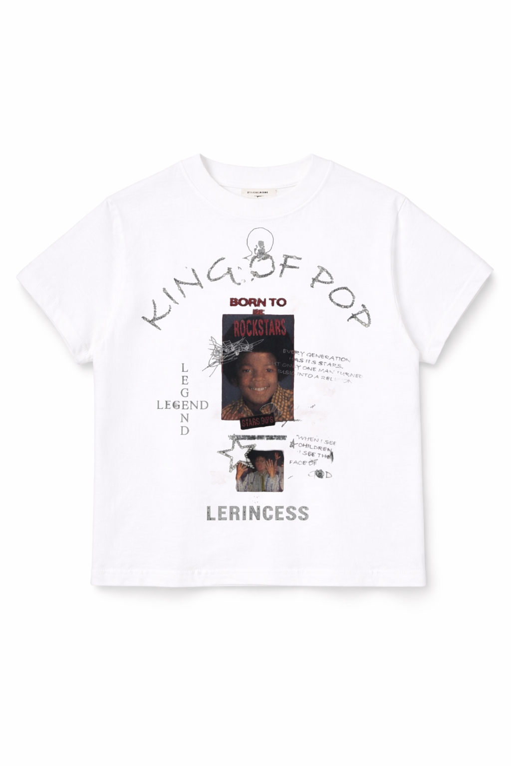 LERINCESS- Rockstar white tee