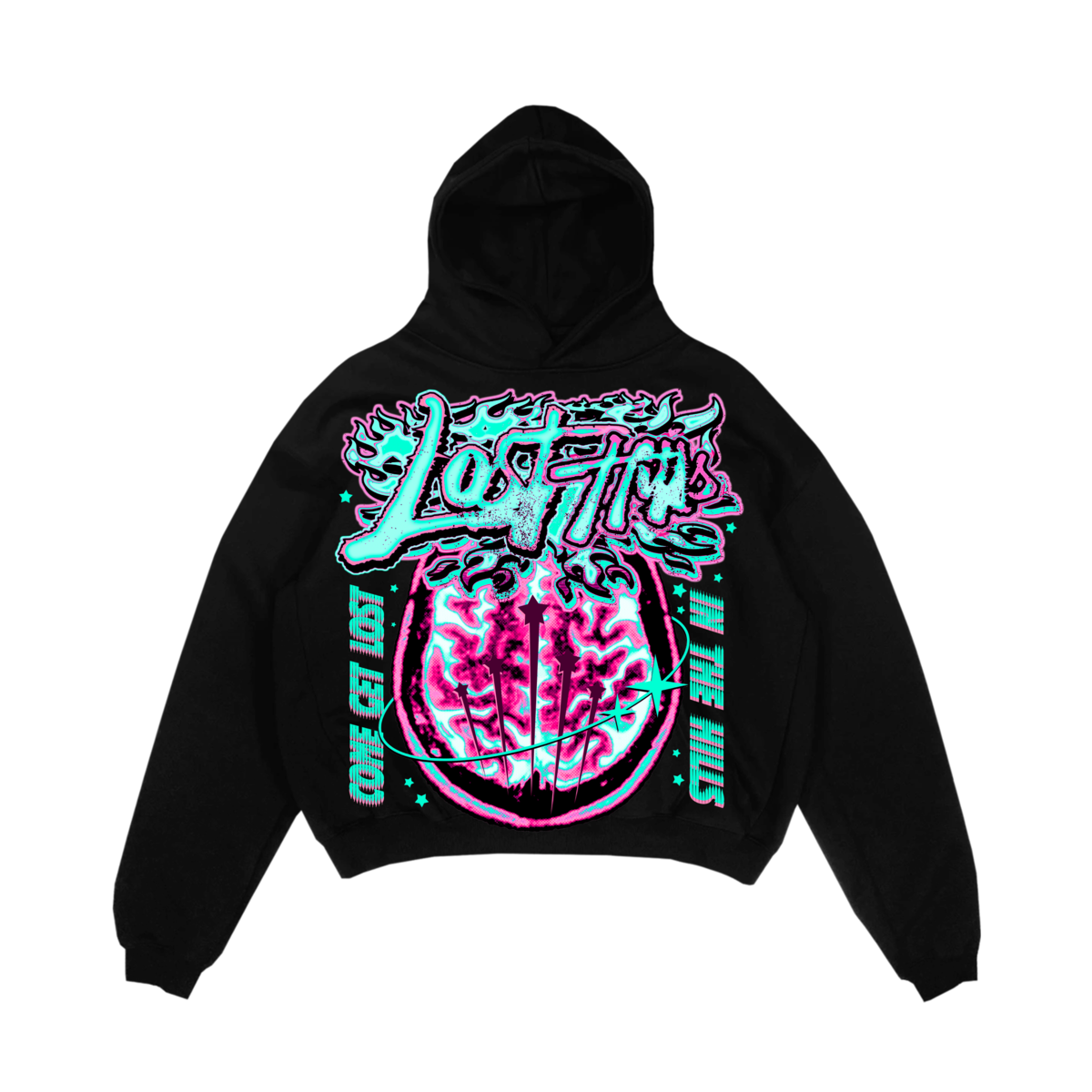 LOST HILLS BRAIN HOODIE - BLACK