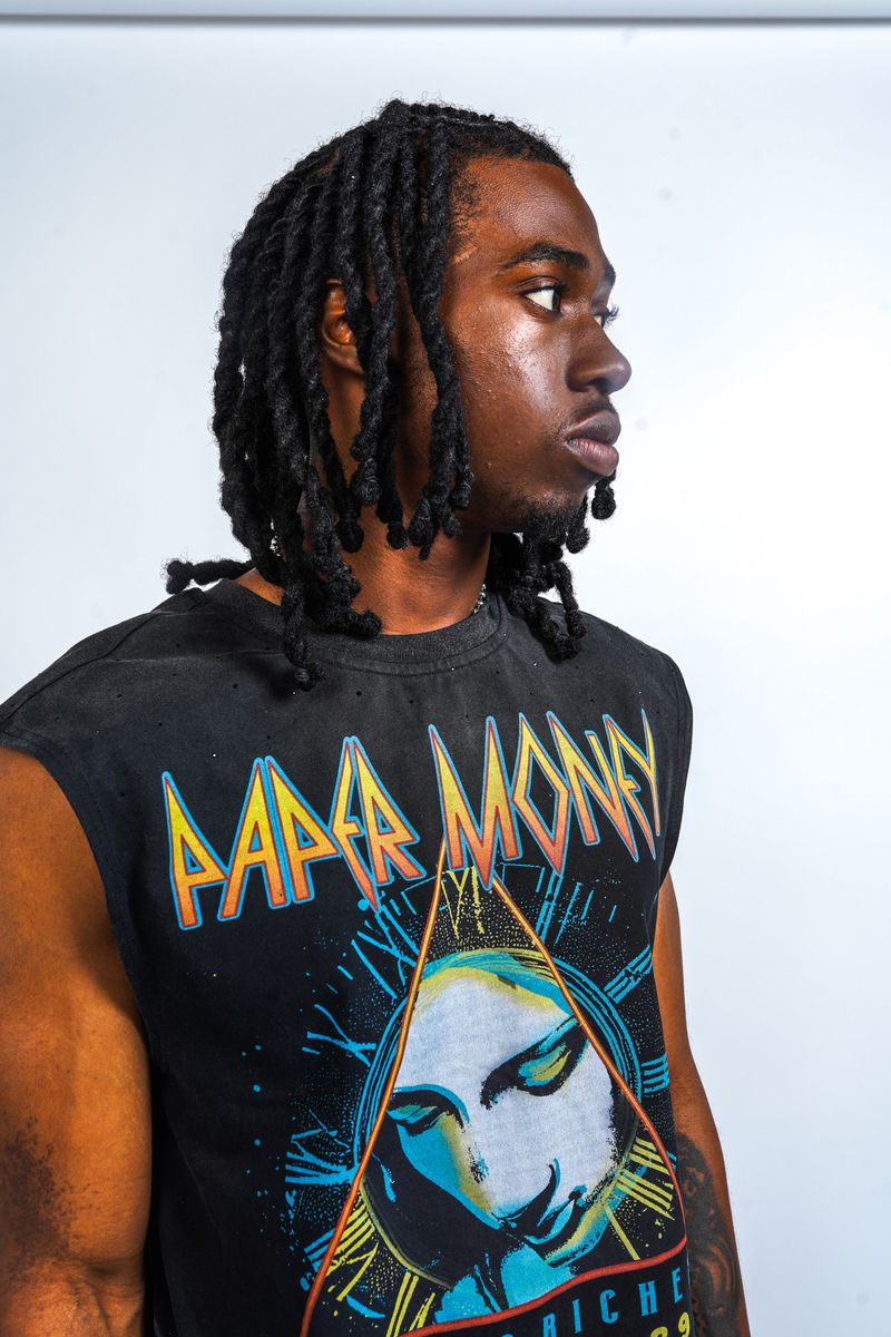 PM - DEF MONEY SLEEVELESS TEE - BLACK
