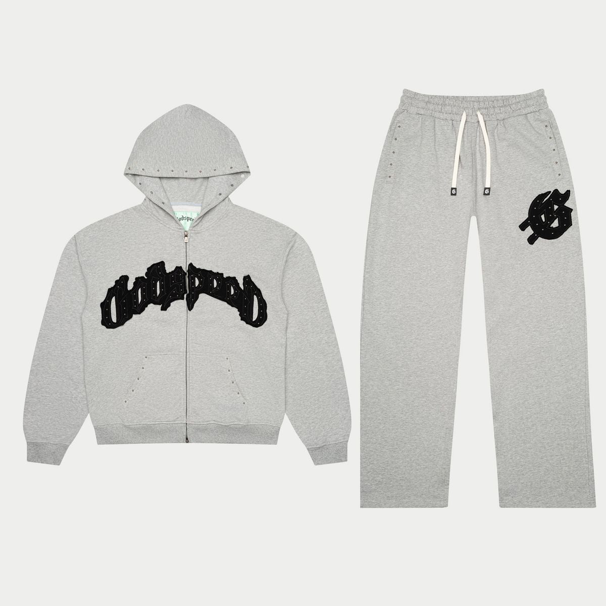 GOD SPEED - Symmetric Studded Joggers (Grey/Black)