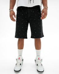 PREME - DENIM JAQUARD PATTERN WEAVE WITH CRYSTAL STONES