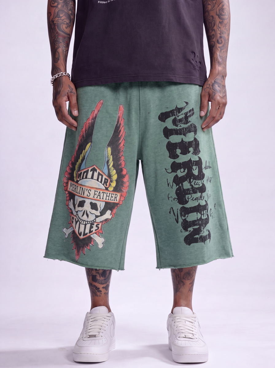 Merlin - Merlin Moto Shorts Pine Green