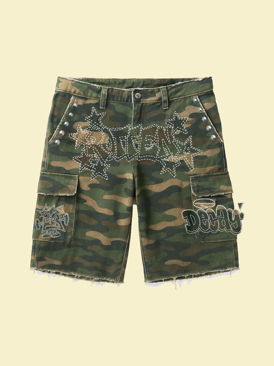 DRY ROT - Unruly Camo Cargo Shorts