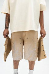 PAPER MONEY - DUAL FLAMES SHORTS TAN