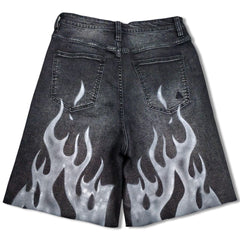 PAPER MONEY - DUAL FLAMES SHORTS BLACK