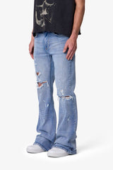 MNML - Distressed Super Flare Denim - Blue
