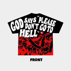 RED LETTERS - "Please Don't Go" Tee - Black