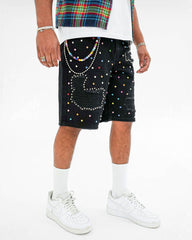 PREME - RIP AND REPAIR W/ MULTI COLORED GEMS - BLACK