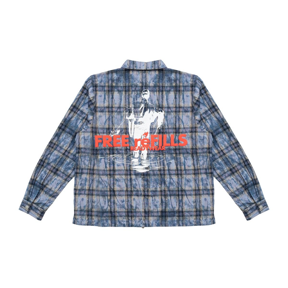 FREE - FR CROPPED FLANNEL BLUE