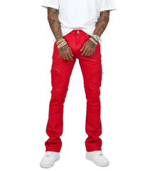 VICIOUS- WAX COATED AND CROSS PRINTED - RED