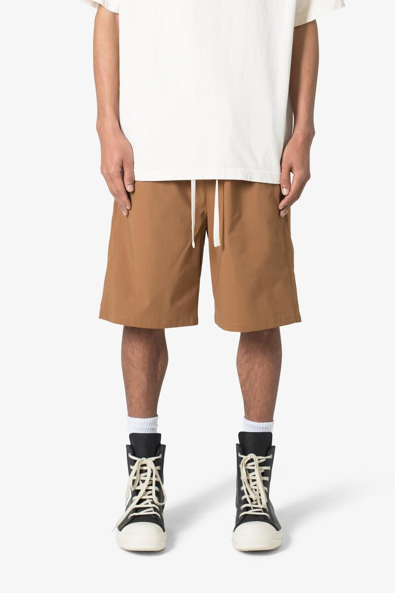 MNML - Side Snap Nylon Shorts - Brown