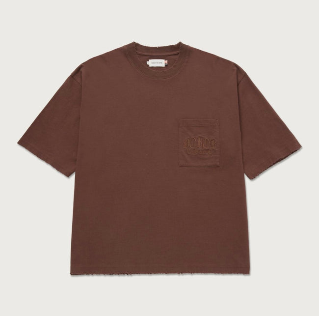 HONOR THE GIFT - EMBROIDERED POCKET TEE - BROWN