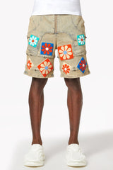 GUAPI - Vintage Flowers Denim Shorts