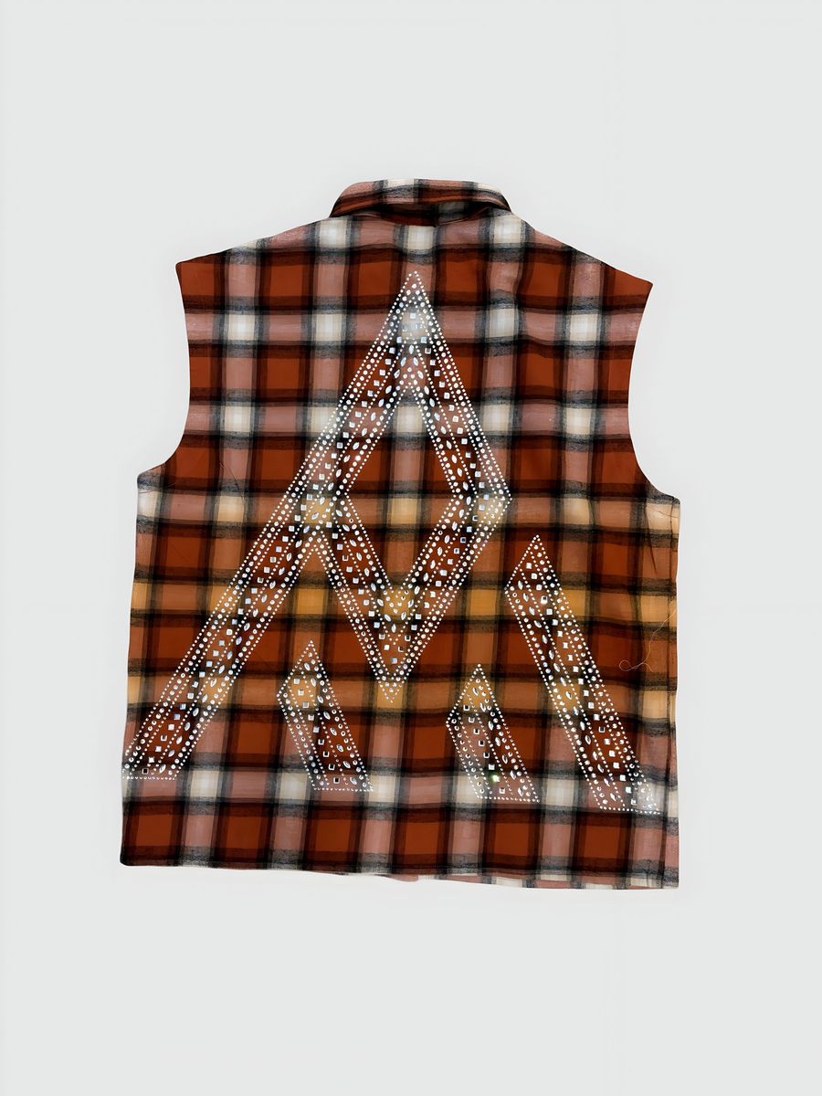 PM - RHINESTONE FLANNEL - ORANGE