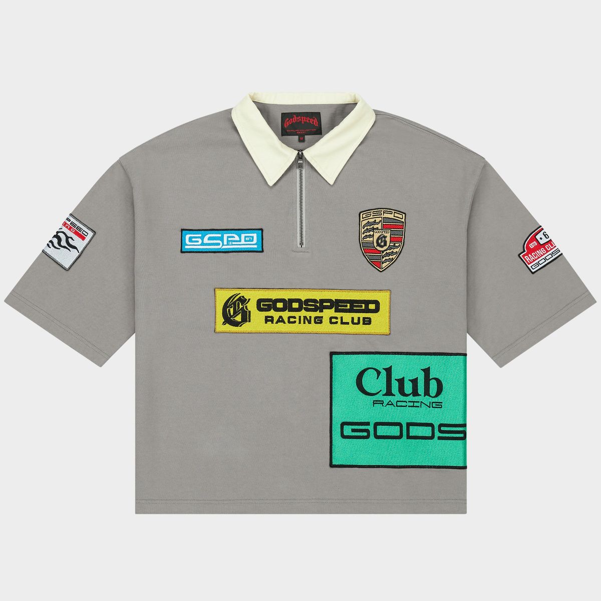 GODSPEED - Grc Quarter Zip Short Sleeve Polo - Grey