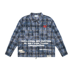 FREE - FR CROPPED FLANNEL BLUE
