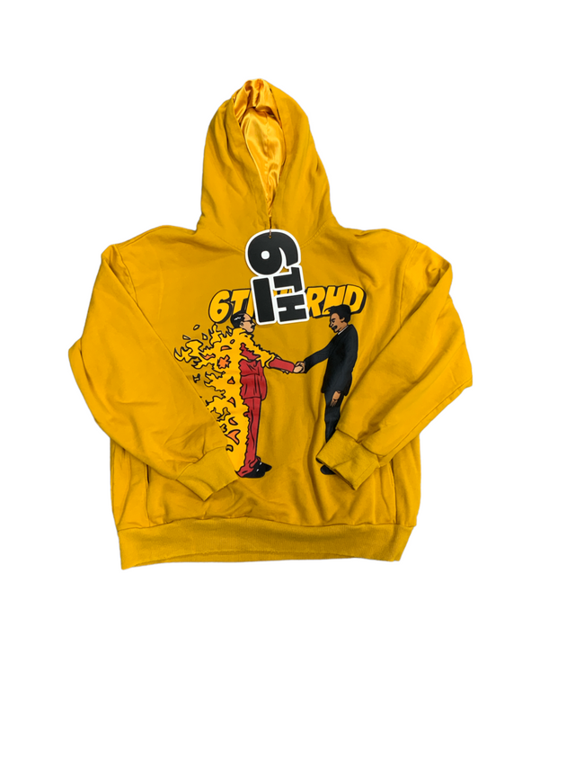 6TH BRAND - TWO SIDES" HOODIE - MUSTARD