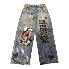 MERLINS FATHER - Painted Pain Denim Pants