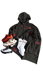 GARCIAGA HOODIE - DARK GREY/RED