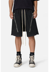 UNDEVELOPED - BLACK ZIP DRAWSTRING CARGO SHORTS