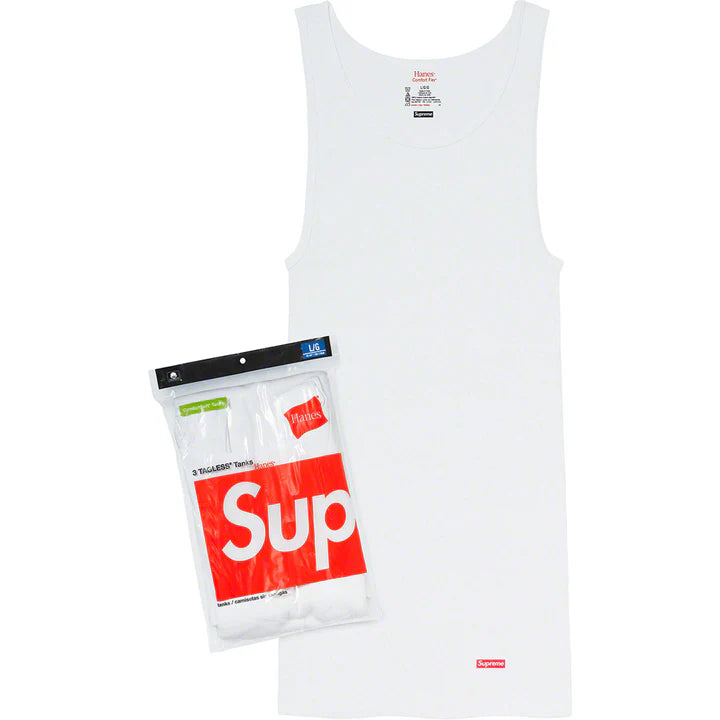 Supreme Hanes Tagless Tank Tops (3 Pack) White (KH)