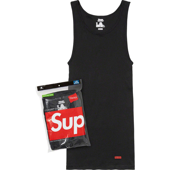 Supreme Hanes Tagless Tank Tops (3 Pack) Black (KH)
